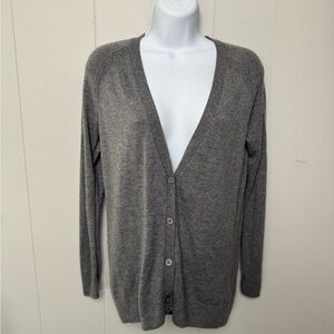 GAP Designed&Crafted Women’s Wool Blend Heather Gray Knit Cardigan Sweater Sz XS